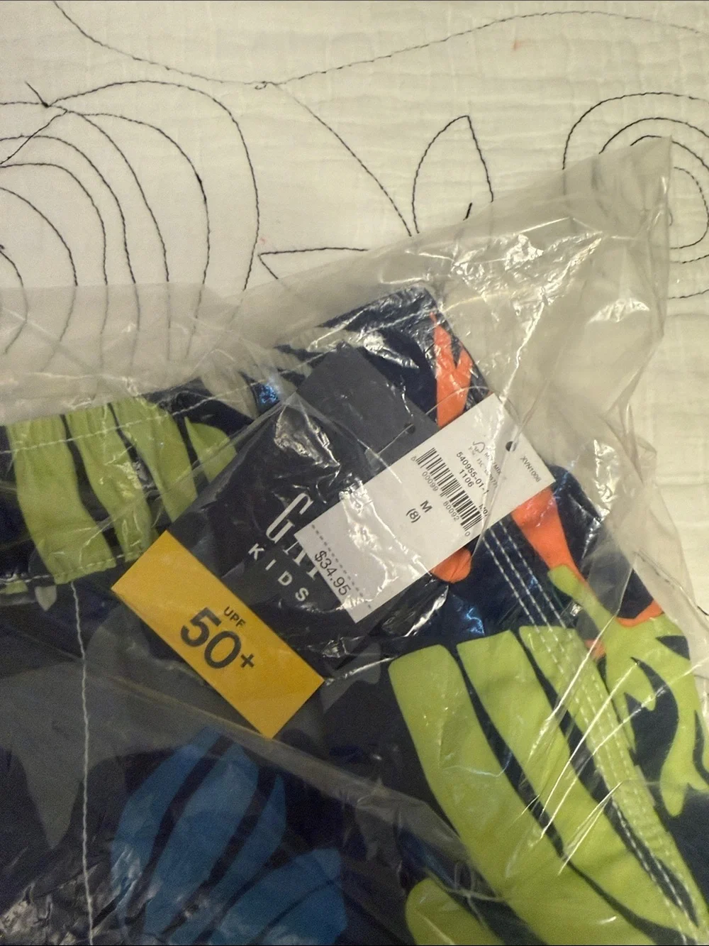 NWT Gap Navy Blue Lime Green Orange Kids Swim Shorts Boys 8